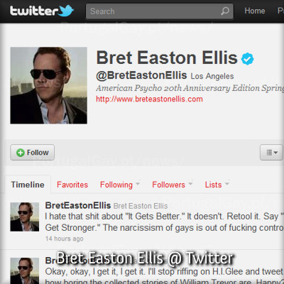 EUA: Escritor Bret Easton Ellis twitta sobre Glee: 